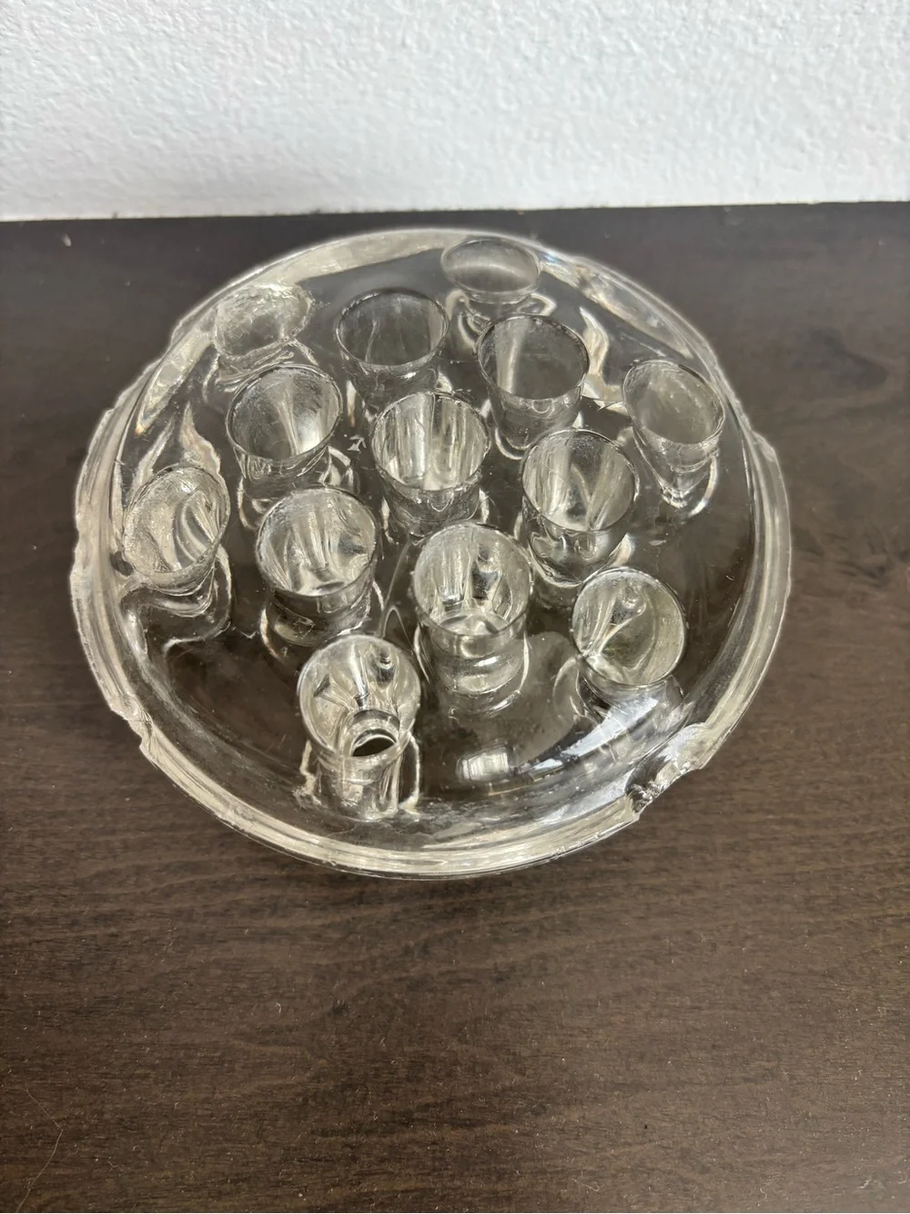 Vintage LARGE Clear Glass Frog Floral Frame- 4 inches